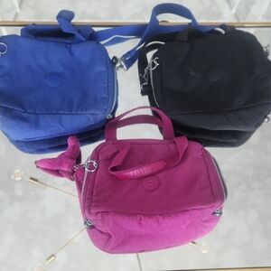 3 Kipling insulated lunvh boxesty Set - Black, Blue, and Pink